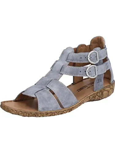 Josef Seibel Damen Rosalie 51 Sandale, Jeans, 41 EU - Wanderschuhe: Bequeme Damen-Sandale aus Leder mit leichtem PU-Sohle, ideal für langen Tragekomfort und perfekten Halt durch Klettverschluss.