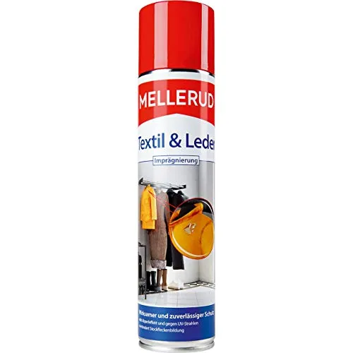 MELLERUD Textil und Leder Imprägnierung | 1 x 0,4 l | Effizientes Mittel zum Schutz vor Feuchtigkeit und UV-Strahlung von Textilien und Leder