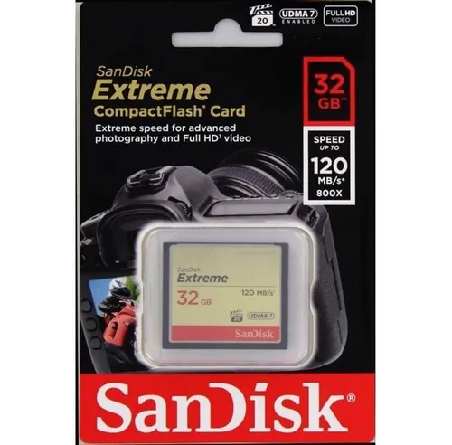 SANDISK Extreme Compact Flash Speicherkarte - 32 GB, 120 MB/s, ideal für professionelle Foto- und Videoaufnahmen
