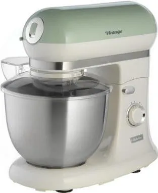 Ariete Küchenmaschine 1588 Vintage - 1200 Watt, 5,5 Liter Edelstahl mit Patisserie-Set, perfekt für kreative Backprojekte in stilvollem Grün