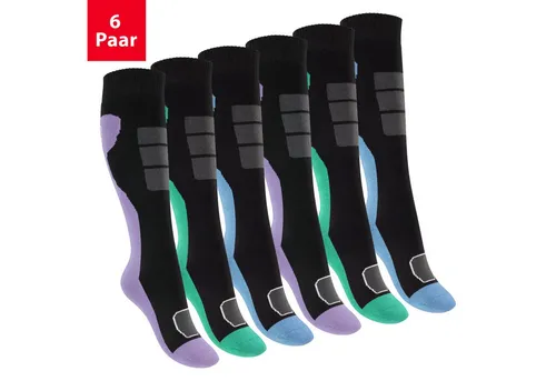 Footstar Thermosocken Bunte Kinder Outdoor Kniestrümpfe (6 Paar) Thermo Strümpfe