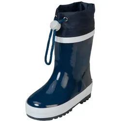 Playshoes Kinder Gummistiefel aus Naturkautschuk, Blau (marine 11) - Gummistiefel für Kinder, wasserdicht und mit warmem Innenfutter für kalte Tage. Ideal zum Spielen im Regen mit robustem Profil und Reflektoren für zusätzliche Sicherheit.