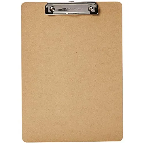 Amazon Basics Hartplatten-Klemmbrett - 12er-Packung, Braun von Amazon