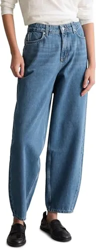 Marc OߴPolo Denim Damen Jeanshose Cropped Barrel-Jeans, Blau (Medium Blue Multi 51), W29/L30