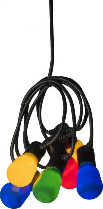 Konstsmide LED Biergartenkette opal 40 bunte Birnen, mehrfarbig,Konstsmide