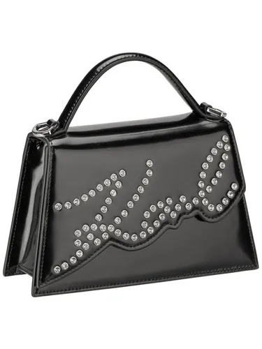 Karl Lagerfeld Handtasche K/Signature 2.0 SM CB Studs - Schwarz - Elegante Handtasche aus schwarzem Leder mit ikonischen Nieten, perfekt für stilvolle Auftritte und vielseitige Anlässe.