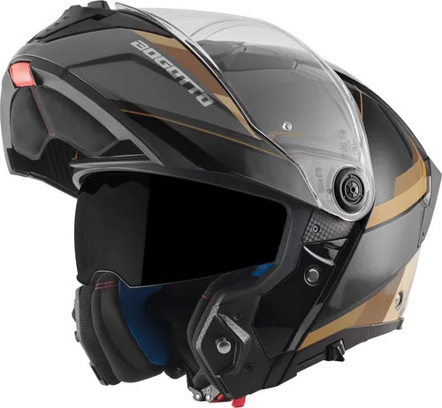 Bogotto FF404 Ezion Klapphelm, schwarz-braun, Größe XL von Bogotto