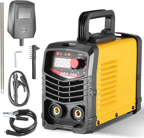 Helangel Schweißgerät, 300A 220V tragbarer Inverter-Schweißer, IGBT-Schweißgerät mit digitalem LCD-Display und Elektroden-Schweißfunktion für Kfz-, Sanitär- und Heimwerkerarbeiten