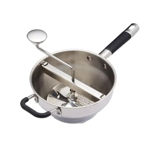 MasterClass Lebensmittelmühle - Manuelle Püriermaschine aus Edelstahl - Küchenstampfer aus robustem Edelstahl, ideal zum Pürieren von Wurzelgemüse, Obst und Bohnen. Ergonomisches Design für Komfort und einfache Reinigung.