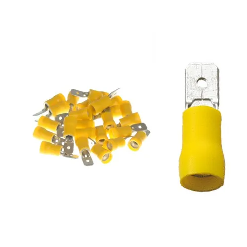 teilisolierte Flachstecker 6,3x0,8 gelb 4,0 bis 6,0 mm² (0,12 EUR/Stück) 25