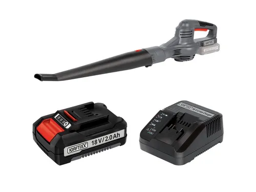 KRAFTIXX® Akku-Laubbläser KX-ALB 1821 Li 18V mit Akku und Ladegerät - Kraftixx KX-ALB 1821 Li – kabelloser Akku-Laubbläser für effiziente Laubbeseitigung. Kompakt und leicht, ideal für Garten und Einfahrt. Inklusive 2,0 Ah Akku und Ladegerät für sofortigen Einsatz.
