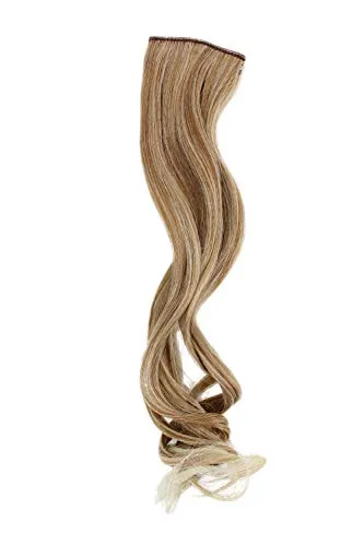 WIG ME UP - Breite Extension mit 2 Clips Strähne Haarverlängerung Haarteil Highlight wellig 45cm / 18inch Kupfer-Hell-Blond-Mix YZF-P2C18-27T613
