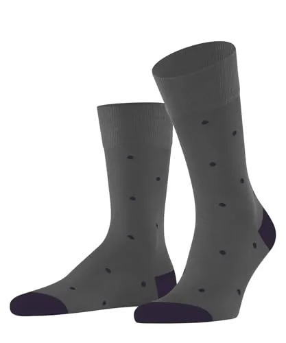 FALKE Herren Socken Dot M So Baumwolle gemustert 1 Paar, Grau Flanell 3210, 43-46