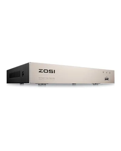 ZOSI 8CH 1080P HD DVR Digital Video Recorder - Videorekorder für Überwachungstechnik mit H.265+ Kompression für bessere Videoqualität bei geringem Speicherbedarf. Unterstützt 8 Kanäle und ermöglicht weltweiten Fernzugriff über die ZOSI SMART App.