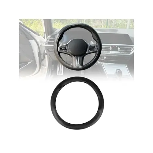 OMAC Lenkradbezug Lenkradhülle Lenkradschoner Lenkrad Abdeckung Schwarz Ø 38-40 cm