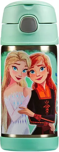 THERMOS Isolierflasche FUNTAINER STRAW BOTTLE, doppelwandiger Edelstahl, spülmaschinenfest, 0,35l, mit Silikonstrohalm, absolut dicht