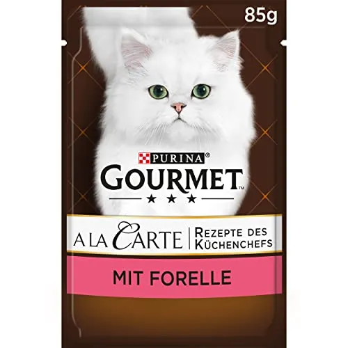 Gourmet A la Carte Katzenfutter nass, mit Forelle und Gemüse, 26er Pack (26 x 85g)