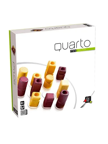 QUARTO MINI (Nordic + EN) - Strategisches Gesellschaftsspiel mit 4×4 Brett und 16 einzigartigen Spielsteinen. Fördert logisches Denken und Interaktion, da der Gegner das nächste Stück wählt.