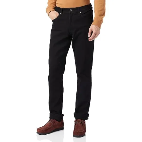 Wrangler Herren Red Kabel Regular Jeans, Black Rinse, 32W/30L EU - Moderne Regular-Fit Jeans für Herren mit klassischer Eleganz, ideal für den Alltag. Bequem aus 98% Baumwolle, maschinenwaschbar und mit typischen Wrangler-Designdetails.