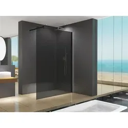BuyLando LiLy 140x200 cm Walk-In Duschwand aus Grauglas - Moderne Walk-In Duschwand aus 10 mm ESG Sicherheitsglas für Ihre individuelle Badezimmergestaltung. Pflegeleichte und langlebige Lösung in verschiedenen Glasarten und Breiten, perfekt für eine stilvolle Duschabtrennung.