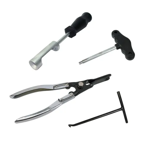 Spezialwerkzeug für Trommelbremse - Haltefeder & Bremsbacken - Bremseninstandsetzung: Hochwertiger Werkzeug-Satz für einfache und präzise Montage von Trommelbremsen mit Haltefeder und Bremsbacken.