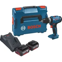 Bosch GSB 18V-25 Professional Schlagbohrschrauber mit 2x 4,0 Ah Akku - Leistungsstarker Akku-Schlagbohrschrauber mit 56 Nm Drehmoment, ideal für vielseitige Anwendungen. Inklusive 2 Akkus, Ladegerät und praktischem Koffer für den einfachen Transport.