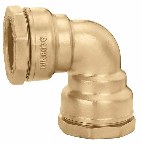 Caleffi Winkelverschraubung Messing, d= 50 - Hochwertige Klemmfitting für PE-Kunststoffrohre, Durchmesser 50 mm, aus robustem Messing für langlebige Verbindungen.