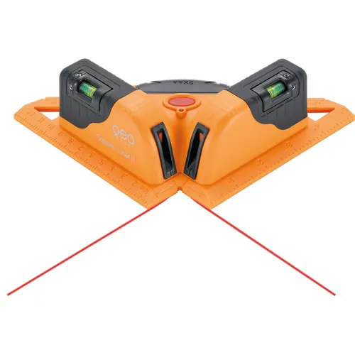 Geo Fennel Square Liner II - Winkellaser für präzise Ausrichtungen - Messgeräte für exakte 90 Grad Winkel mit gut sichtbaren Laserlinien, ideal zum Fliesenlegen und Kontrollieren von Winkligkeit.