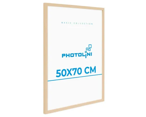 PHOTOLINI Bilderrahmen 50x70 cm Modern Schmal - Einzelrahmen aus MDF, ideal für schlichte Wandgestaltung mit Fotos oder Postern. Verleiht Ihrem Zuhause einen individuellen Charakter und lässt sich im Hoch- oder Querformat aufhängen.