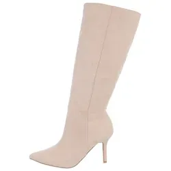 Ital-Design Damen Elegant High-Heel-Stiefel Pfennig-/Stilettoabsatz High-Heel Stiefel in Beige beige|braun 40 EU