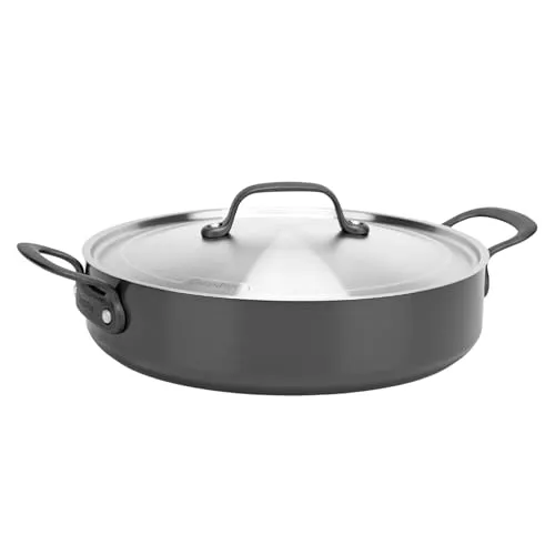 GreenPan Craft Schmorpfanne 30 cm mit Deckel - Pfannen für gesunde Küche, PFAS-freie keramische Antihaftbeschichtung, ideal für langsames Garen und Spülmaschinen geeignet.
