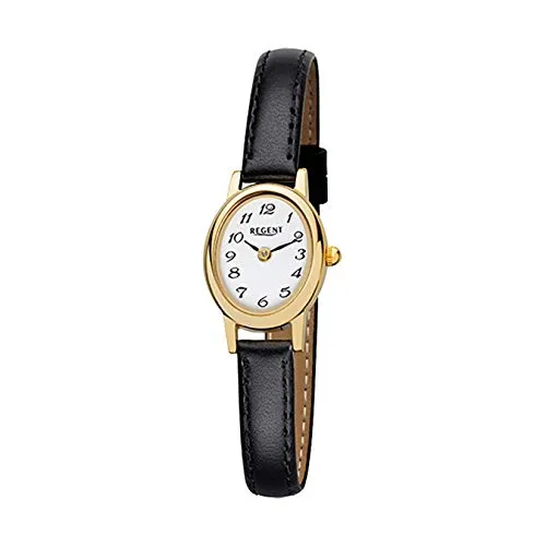 Regent Damenuhr 36410IP - Elegante Armbanduhr für Damen mit hochwertigem Lederarmband, bis 30m wasserdicht und in edler Uhrenverpackung geliefert.
