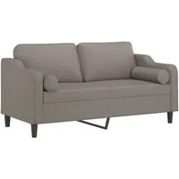 vidaXL 2-Sitzer-Sofa mit Zierkissen Taupe - Modernes 2-Sitzer-Sofa mit atmungsaktivem Stoff und stabilen Metallgestell, ideal zum Entspannen und Plaudern. Inklusive abnehmbarer Zierkissen für zusätzlichen Komfort.