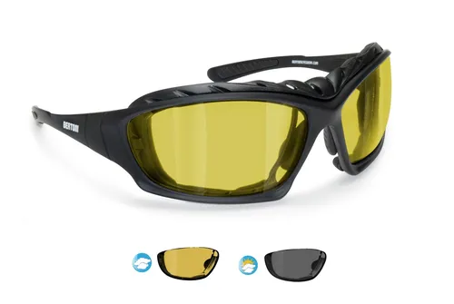 Bertoni Photochrome Polarisierte Motorradbrille mit Sehstärke P366FTA