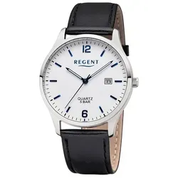 Regent F-1632 Herren-Quarzuhr Schwarz/Weiß - Weiß