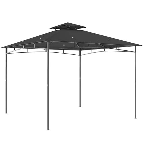Outsunny Pavillon 3x3m - Wetterbeständiger Gartenpavillon für Feste - Robuster Gartenzelt mit 180 g/m² PA-beschichtetem Polyester, bietet Schutz vor Regen und Sonne. Doppeldach für optimale Luftzirkulation, stabiler Metallrahmen und ausreichend Platz für 6 Personen. Ideal für Partys und Gartenveranstaltungen.