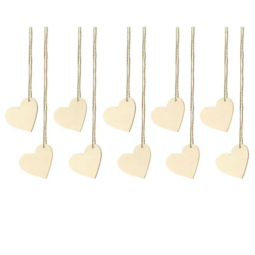 Holzherzen mit Schnur zum Beschriften als Namensschilder Geschenkanhänger
