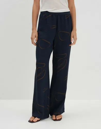 someday Damen Wide Leg Pants | Schlupfhose CEVIL Nature mit Gummibund Ocean, Größe 40 - Damen-Hosen aus hochwertiger Ecovero Viscose, die für ein angenehmes Tragegefühl sorgt. Modernes Design mit weiter Passform für vielseitige Kombinationen im Alltag.