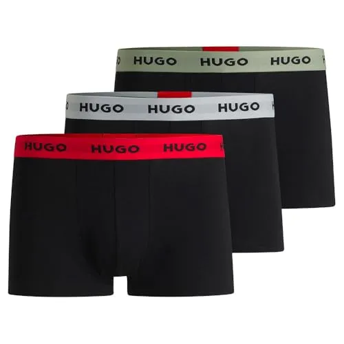 HUGO Trunk Triplet Pack 10268005 01 - Herren-Slips, niedrige Bundhöhe und kurzer Beinverlauf für maximalen Tragekomfort, mit coolem Logo am Bund.