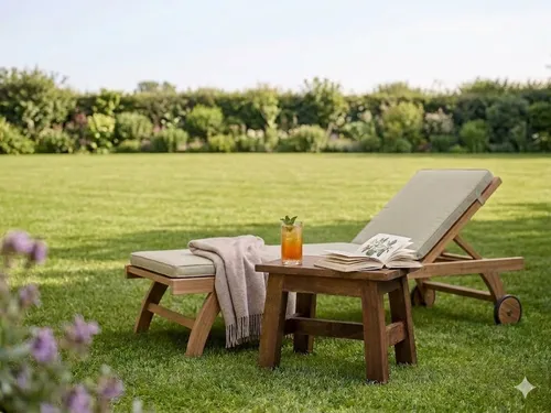 SONDERPREIS Beistelltisch für Gartenliege massiv Mahagoni Gartenhocker 30x20x20