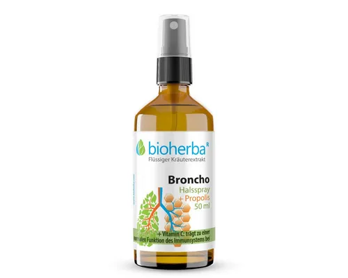 BIOHERBA R Halsspray Broncho mit Propolis Extrakt 50 ml Nahrungsergänzungsmittel