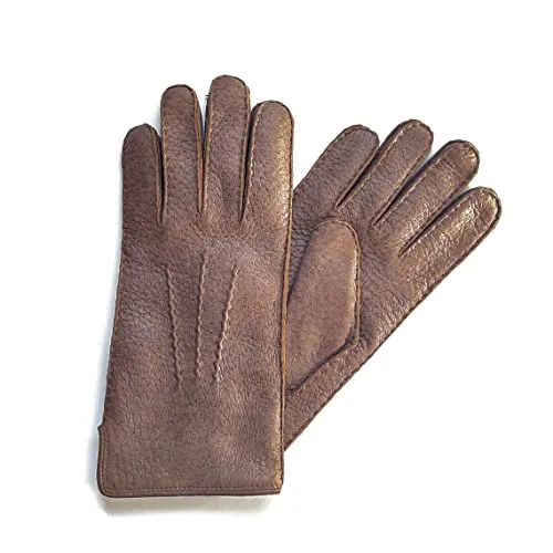 Weikert Peccary Lederhandschuhe mit Alpaccafutter in braun von Hand Gewand by Weikert