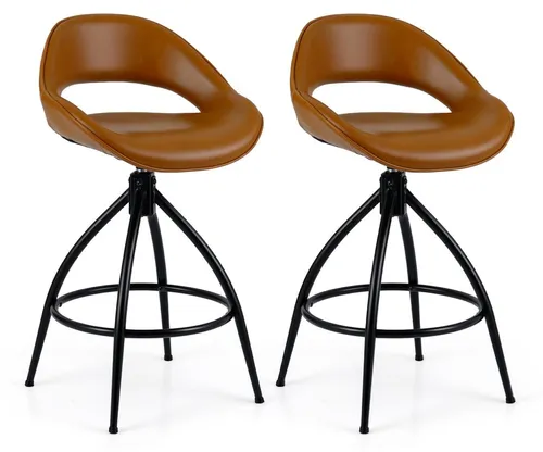 Drehbare Barhocker 2er-Set aus Kunstleder