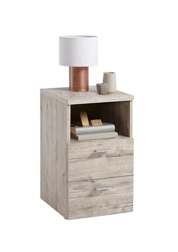 möbelando Nachttisch >Colima 1< in Sandeiche Dekor - 35x61,5x39,9cm (BxHxT)