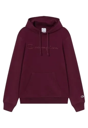 Champion Herren-Sweatshirt mit Kapuze und Plüschfutter mit Maxi-Logo, bestickt, 220271, bordeaux, XL