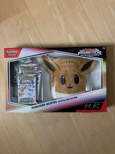 Pokémon Prismatische Entwicklungen Zubehör-Beutel Spezial-Kollektion - TCG OVP Displays mit exklusiven Booster-Karten für Pokémon TCG, ideal für Sammler und Spieler ab 6 Jahren.