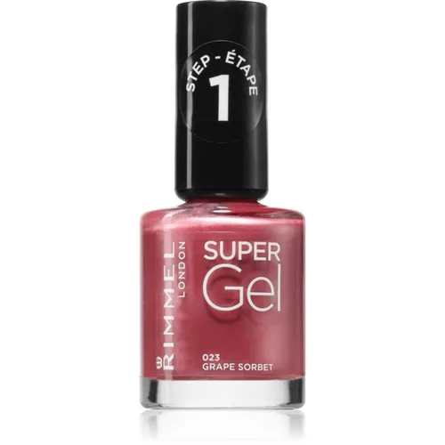 Rimmel Super Gel Gel-Lack für Fingernägel - keine UV/LED Lampe erforderlich Farbton 023 Grape Sorbet 12 ml