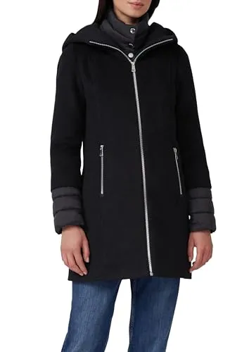 s.Oliver Funktionsmantel Slim-Fit mit herausnehmbarem Steppeinsatz - Der wärmende Slim-Fit Outdoor-Mantel kombiniert Webware mit einem praktischen Steppeinsatz. Ideal für wechselhafte Wetterbedingungen, ausgestattet mit Kapuze, Stehkragen und Reißverschlusstaschen.