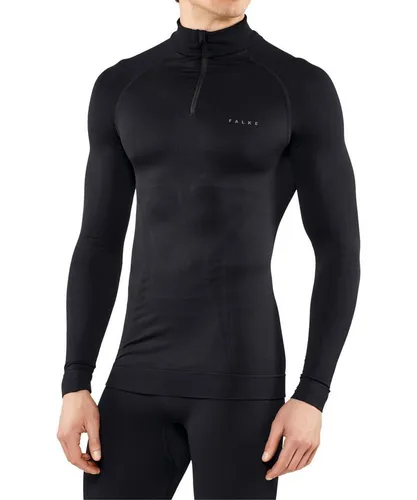 FALKE Herren Baselayer-Shirt Maximum Warm High Zip Neck M L/s - Funktionsunterwäsche für den Winter: Schnelltrocknendes, eng anliegendes Shirt aus weichem Material, bietet besten Schutz und Wärme bei kaltem Wetter, ideal für Sportarten wie Laufen, Radfahren und Ski.