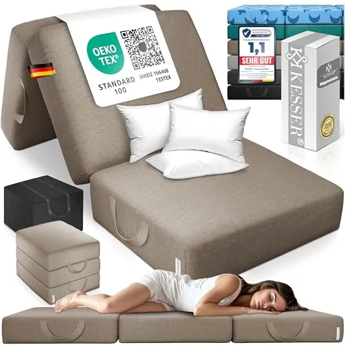 KESSER® Klappmatratze 75 x 195 cm – Faltmatratze für Gäste und Reisen